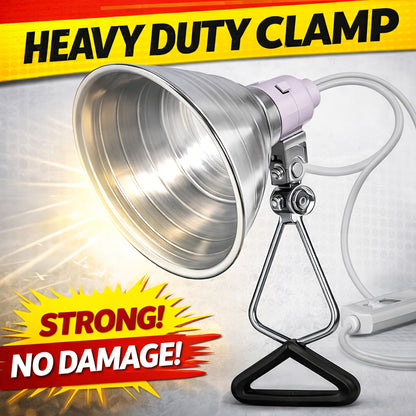 Clamp Light Fixture 8.5 Inch 150W Max E26 Socket Aluminum Reflector 360° Adjustable | Work Light for Grow Workshop Photography Bedside Studio 2-Pack