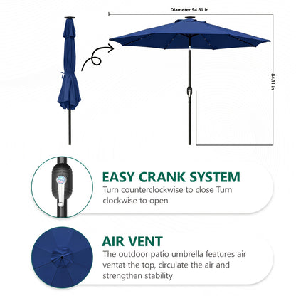 Outdoor Umbrella 9FT Solar LED Lights for Patio Garden Pool Beach
