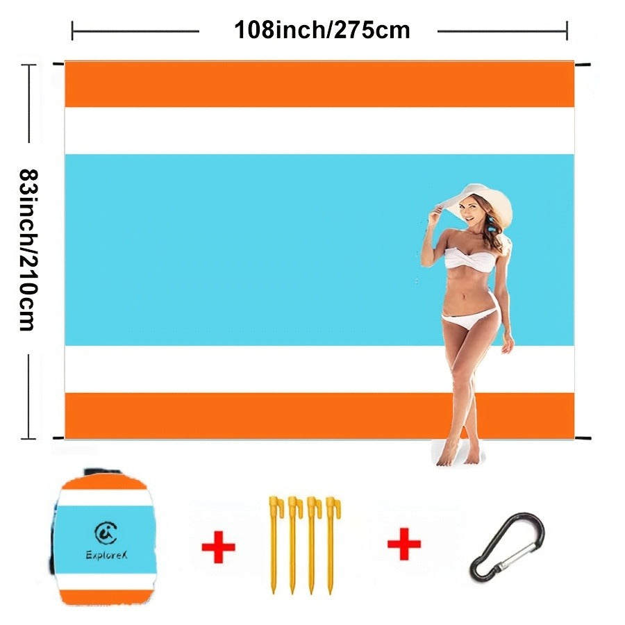Sandproof Beach Blanket Oversized Extra Large Quick Dry Picnic Mat for Beach Camping Travel – Bohemia Dolphin Sailor Turtle Fish Patterns, 2-10 Adults
