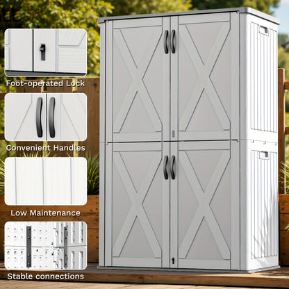 Resin Deck Box Lockable Outdoor Storage, 260 & 520 Gal
