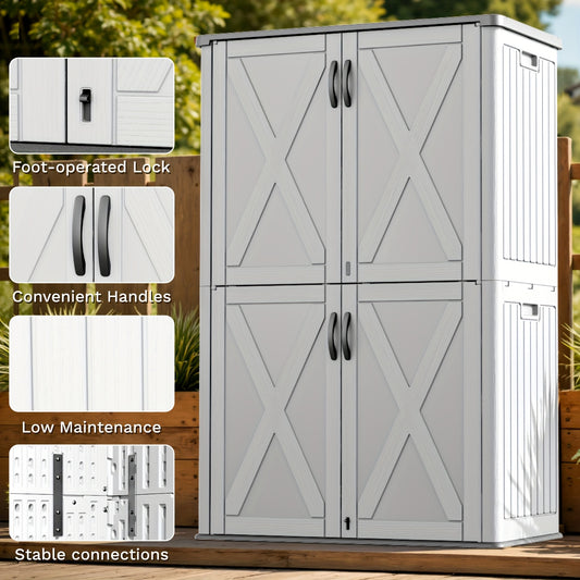 Resin Deck Box Lockable Outdoor Storage, 260 & 520 Gal