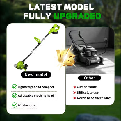 Cordless Lawn Mower 3-in-1 | Trimmer Edger Small Yard Patio Garden