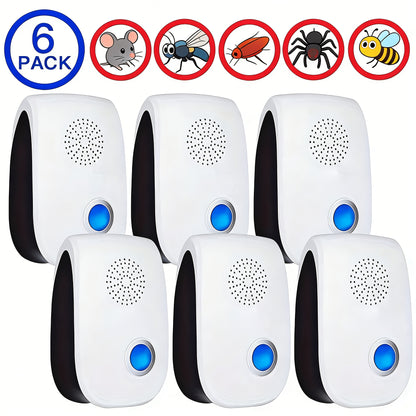 Ultrasonic Pest Repeller Plug-In 2025 Upgrade – Electronic Indoor Pest Control for Cockroaches, Mice, Rodents, Ants, Mosquitoes & Spiders, Set of 4/6/8 Units for Whole-Home Coverage