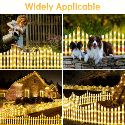 Solar Fence Lights Outdoor 8 Pack | Color LED Lantern Garden Decorative Light, IP44 Waterproof, Flashing & Steady Modes, Courtyard Villa Patio Christmas Decor