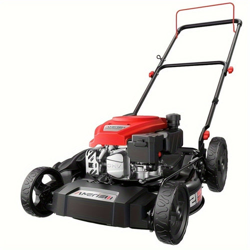 Gas Lawn Mower 21-Inch 144cc/170cc Push & Self-Propelled 2-in-1/3-in-1 Mulching, 6-Position Height Adjustment, High Rear Wheels, Foldable Handle