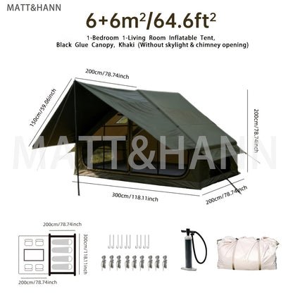 Inflatable Camping Tent 4-8 Person Air Cabin Glamping UV Protection