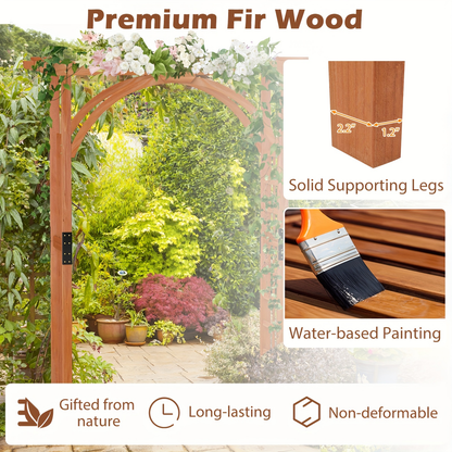Cedar Wood Arbor 84" Double Lattice Garden Arch Pergola Trellis