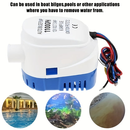 Submersible Bilge Pump 1100GPH 12V Water-Cooled Motor Dry Run Protection IP68 Marine Boat