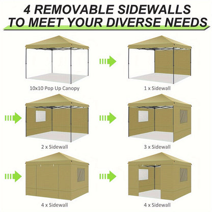 Pop Up Canopy Oxford UV Block Mesh Windows | Beach Camping Party Tent