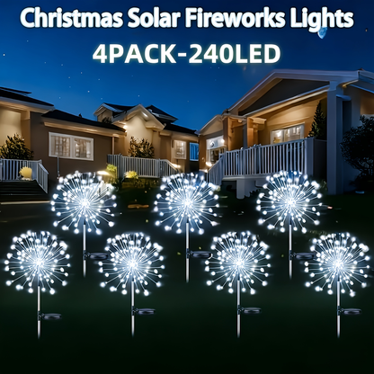 Solar Fireworks Lights Outdoor Waterproof 240–640 LED 8 Lighting Modes – 4/8 Pack Garden Stake Lights for Christmas Yard Wedding Patio Lawn Holiday Decoration