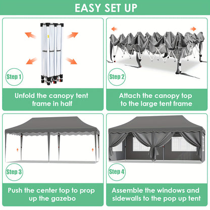 Pop Up Canopy Tent with Sidewalls | Outdoor Party Wedding Backyard