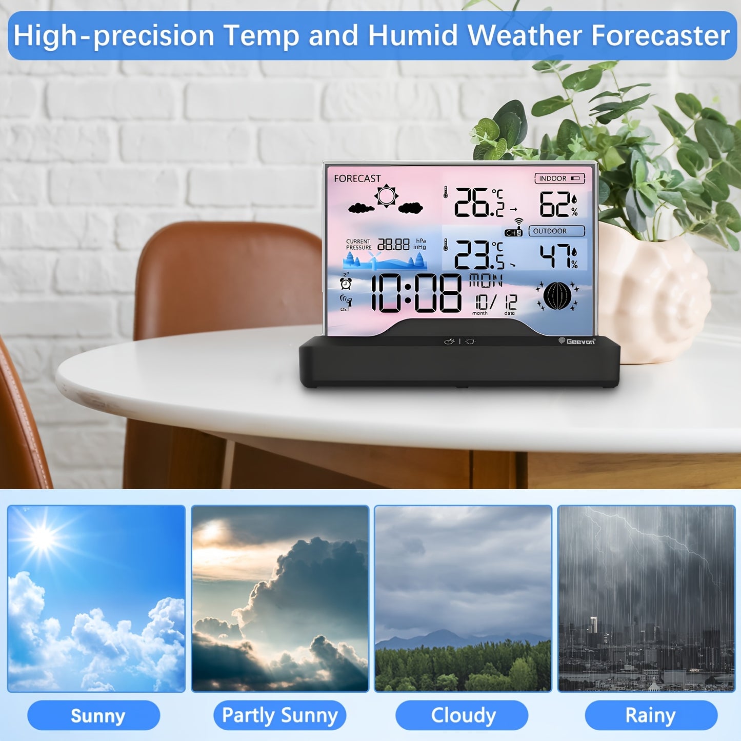 Weather Station | Wireless Indoor Outdoor Barometer Forecast Alarm