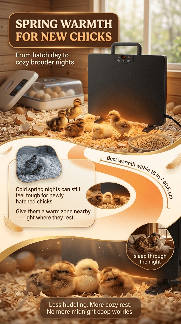 Brooder Heater | Chick Duck Quail 3 Heat Levels Timer Digital Display