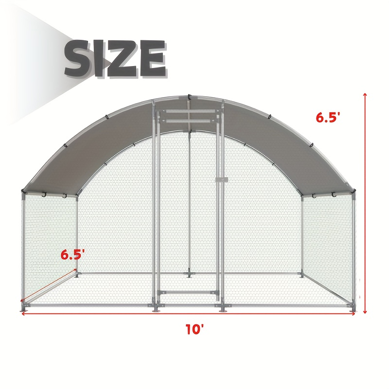 Walk-in Chicken Coop Large Heavy-Duty Metal Poultry Pen with Waterproof UV-Proof Roof Cover - Outdoor Backyard Farm Enclosure for Chickens Ducks Geese Rabbits, Multiple Sizes