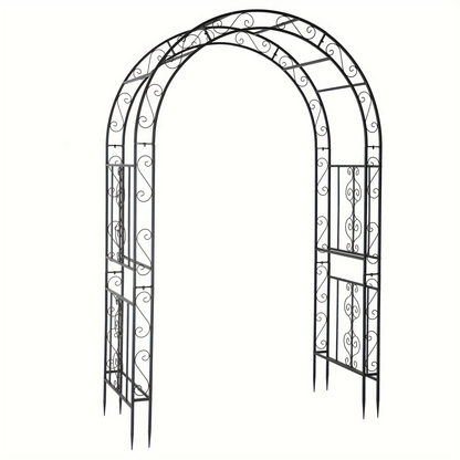 Wrought Iron Garden Arch 7ft Rustproof Rose Trellis Multi-Style
