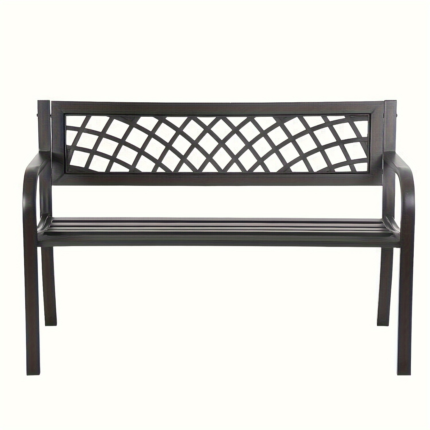 Garden Bench Outdoor Solid Black Heavy Duty Metal Frame Patio Seating Park Bench for Backyard Lawn Porch Entryway Deck Outdoor Furniture Classic Design