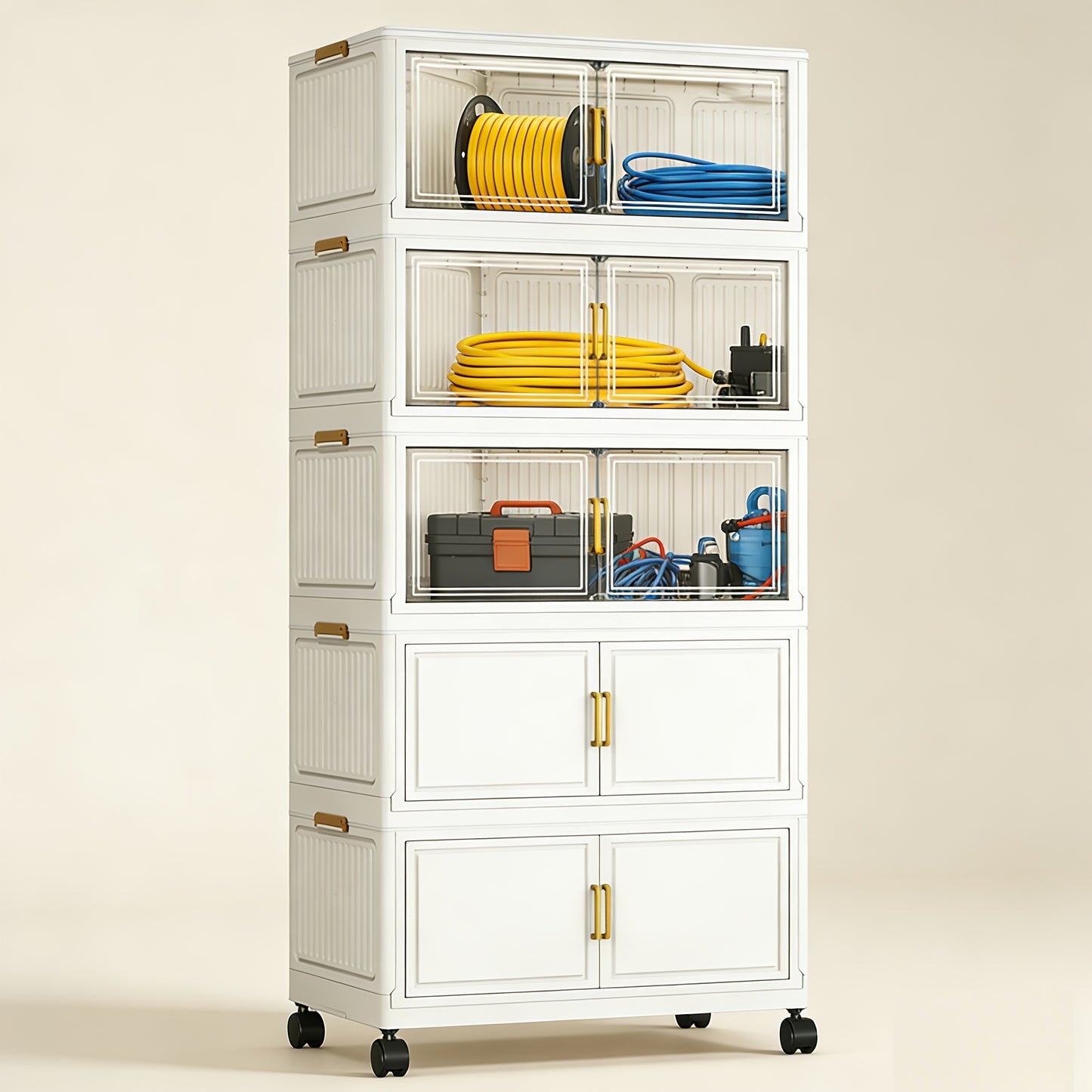 Foldable Outdoor Storage Cabinet Rack 4-5 Tier Garden Organizer