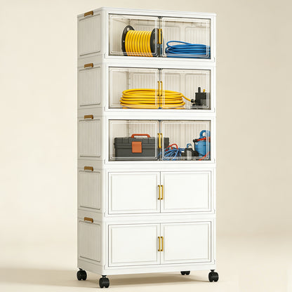 Foldable Outdoor Storage Cabinet Rack 4-5 Tier Garden Organizer