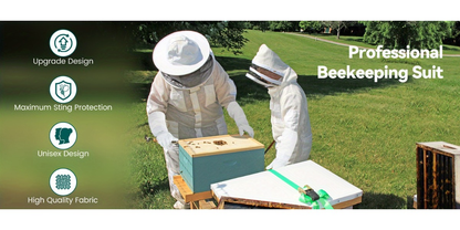 Beekeeping Suit Triple Layer Sting-Resistant Gloves 2 Veils S-3XL