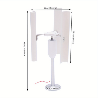 Wind Turbine Generator 30W Vertical Axis | 12V 3-Phase Permanent Magnet, Aluminum Alloy, Low Noise, Educational Teaching Model for Science Experiment, Office Decor
