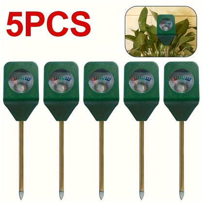 Soil Moisture Meter Probe - Mini Metal Hygrometer Sensor for Garden Plants, Portable Water Analyzer Detector for Flowers, Potted Plants & Lawn (5-Pack)