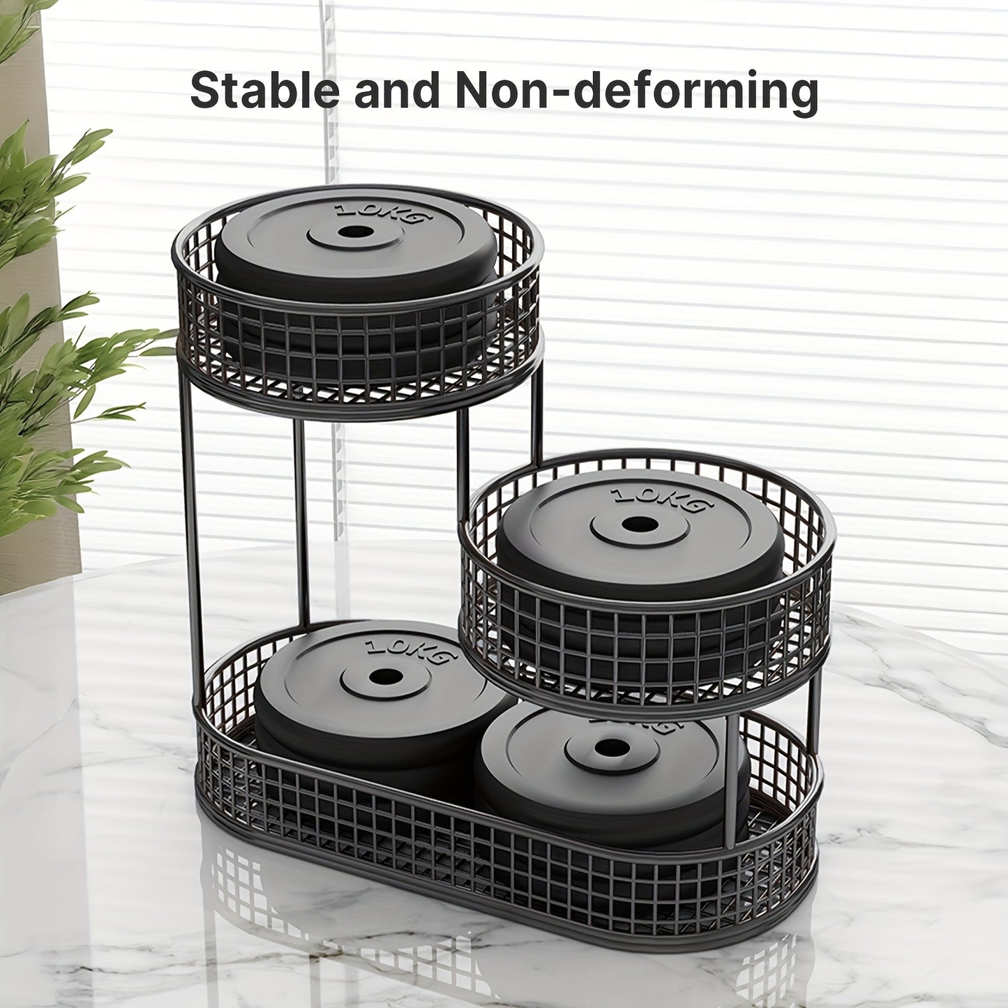 3-Tier Metal Fruit Basket Large Capacity Black Wire Rack | Kitchen Countertop Organizer for Fruits Vegetables Bread Snacks