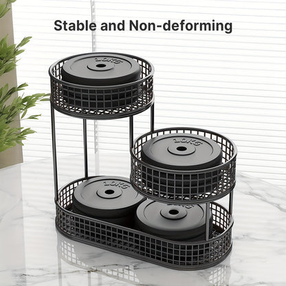 3-Tier Metal Fruit Basket Large Capacity Black Wire Rack | Kitchen Countertop Organizer for Fruits Vegetables Bread Snacks