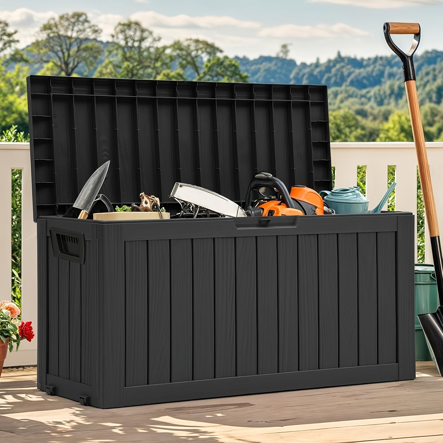 Outdoor Storage Chest 75 Gallon – Deck Box with Casters