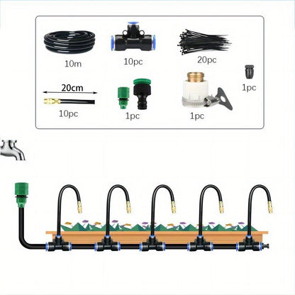 Garden Sprinkler Kit Rotating Copper Nozzle Automatic Irrigation System for Lawn Balcony Misting