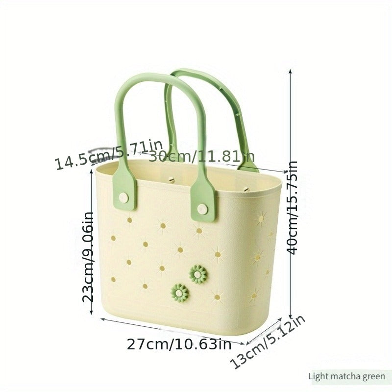 Portable Storage Basket with Drain – Leak-Proof Plastic Frame Organizer for Bathroom, Kitchen, Shower, Beach & Camping, Lightweight Shelf Basket, 3 Colors