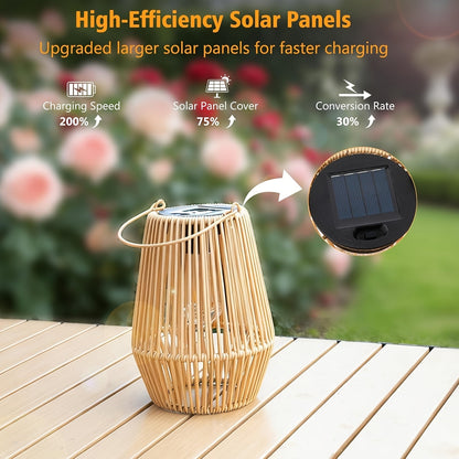 Solar Bamboo Lights Bohemian Style Outdoor Hanging Decoration for Garden Patio Deck Porch Tree Lawn Halloween Christmas 1/2/4pcs