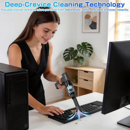 Electric Air Duster 130,000RPM Cordless Turbo Blower 2-in-1 Blow & Suction, 4-Speed Rechargeable Jet Fan Cleaner for PC, Car, Keyboard, Camera – Replaces Canned Air