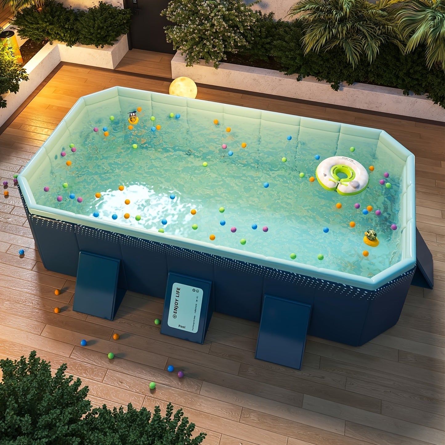 Above Ground Pool | Quick Open PVC No Inflation Adult Backyard Party