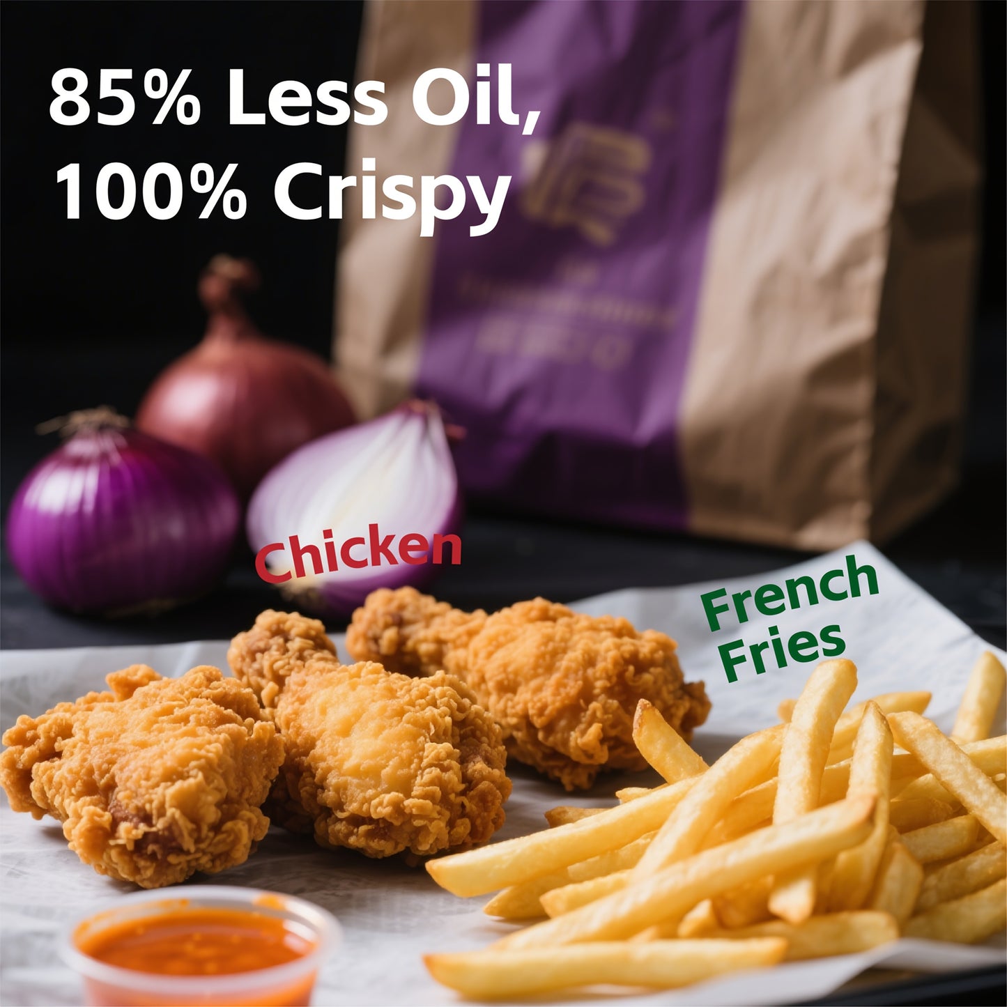Air Fryer 5.8Qt 1400W with Touchscreen Controls, Adjustable Time & Temperature, 8 Presets for Air Fry, Roast & Reheat – Compact Lightweight Design for Dorm, Apartment & Office Kitchen