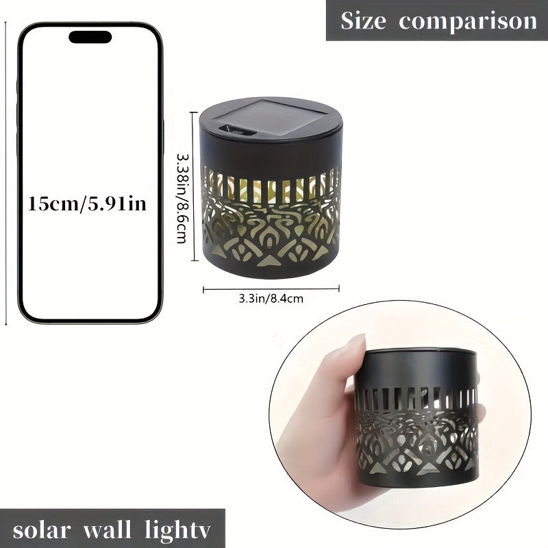 Solar Garden Lights Outdoor Waterproof IP65 Mandala LED Fence Wall Lights Metal Deck Step Lights for Yard Patio Courtyard Pathway Decoration Festival Gift 1/2/4 Pack
