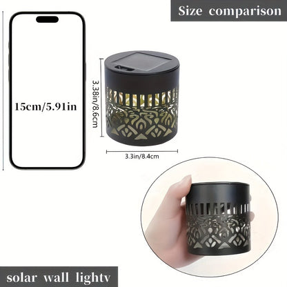 Solar Garden Lights Outdoor Waterproof IP65 Mandala LED Fence Wall Lights Metal Deck Step Lights for Yard Patio Courtyard Pathway Decoration Festival Gift 1/2/4 Pack