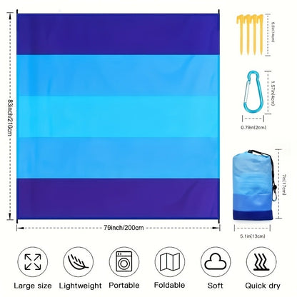 Outdoor Picnic Blanket Sand Free Large Beach Mat Portable Foldable for Travel Camping Beach Days – Lightweight Sand-Proof Ground Cover for Everyone