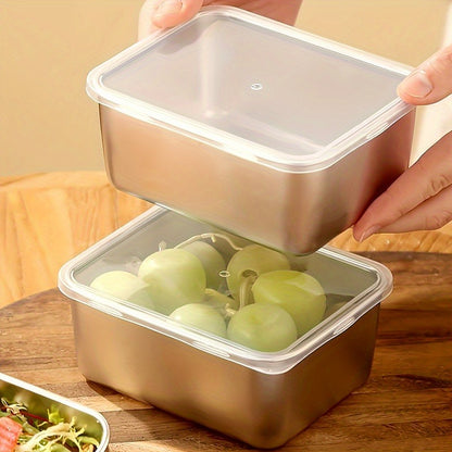 Food Storage Containers Stainless Steel Set of 6 with Lids – Leak-Proof BPA-Free Stackable Metal Meal Prep Boxes Airtight Lunch Container for Kitchen Refrigerator Camping Outdoor Picnic Organization