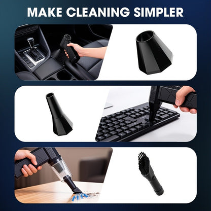 Cordless Air Duster & Handheld Vacuum Cleaner 150000RPM, 4-Speed USB-C Rechargeable Blower for Keyboard, Car & Home Cleaning with 10-Piece Brush Kit