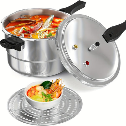 Pressure Cooker Aluminum with Canner Rack – Large Capacity 6QT 8QT 10QT Pressure Canner for Home Canning | Fast Cooking Safety Valve Gas & Induction Cooktop Compatible Batch Meal Prep