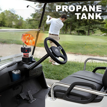 Golf Cart Heater 8520 BTU Portable Propane Catalytic Burner with Cup Holder Mount, Pulse Ignition, Wind-Resistant Low-Emission Design for EZGO, Yamaha, Club Car, UTV, Camping & Ice Fishing