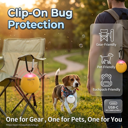 Ultrasonic Insect Repeller 2 Pack USB-C Rechargeable Mosquito Repellent Clip-On Keychain No Spray Pet Safe for Hiking Camping Stroller Travel Backpack Outdoor
