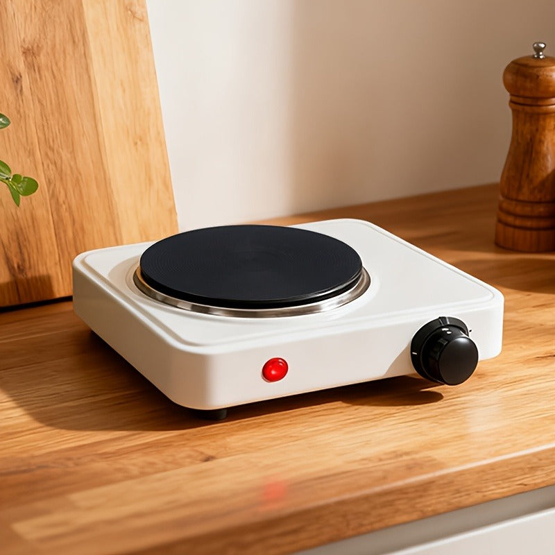 Electric Stove Desktop 5-Speed Temperature Control | Portable Electric Burner for Home & Camping | Compact Quick-Heating Countertop Stove | US Standard, White