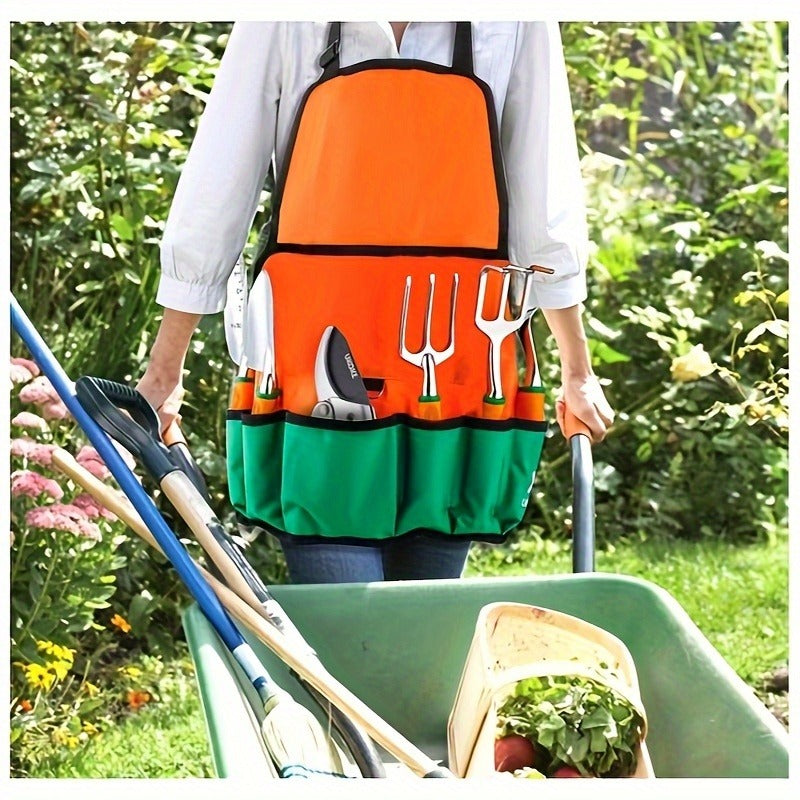 Garden Tool Set 12 Piece Aluminum Hand Tools Kit with Canvas Apron Storage Pocket Ergonomic Handle Heavy Duty Gardening Tools for Women Men Outdoor