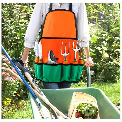 Garden Tool Set 12 Piece Aluminum Hand Tools Kit with Canvas Apron Storage Pocket Ergonomic Handle Heavy Duty Gardening Tools for Women Men Outdoor