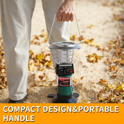 360° Propane Heater 8,183 BTU with Pulse Ignition & Water Boiling Top, Portable Radiant Outdoor Heater for Camping, Patio, Garden, Ice Fishing – Lightweight, Built-In Ignition (Cylinder Not Included)