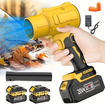 Battery Leaf Blower 20V 50000RPM Turbo Cordless, Dual Battery & 2 Nozzles Included, Handheld Blower for Car Drying, Leaves, Snow & Dust — Home & Outdoor