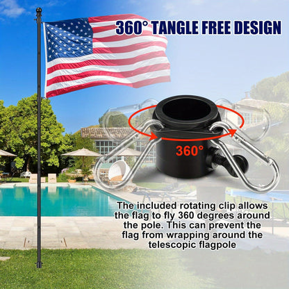 Spiral Ground Anchor 8FT – Tangle-Free Steel Flag Pole Kit for Outdoor RV Camping