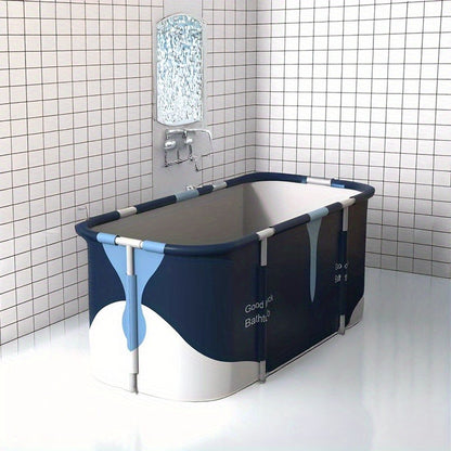 Foldable Bathtub for Adults Portable Inflatable Spa Tub with Massage Jets Indoor Outdoor Ice Bath Cold Plunge Tub with Drain Plug Quick-Fill Valve