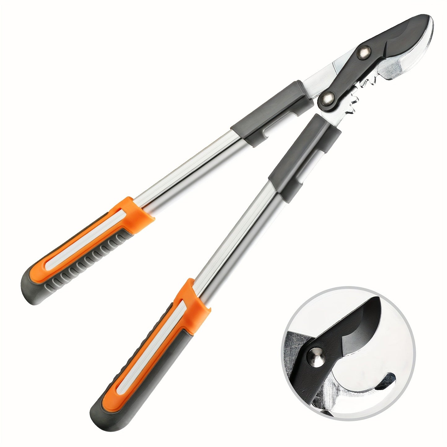 Long Reach Pruning Shears 18-38 Inch Extendable - Non-Stick Steel Blades Cut 2" Branches, Shock-Absorbing Handle, Heavy-Duty Hedge Shears for Tree & Shrub Trimming